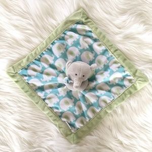 Carters Elephant Security Blanket Lovey Green Blue